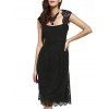 Graceful Women's Strappy Lace Hollow Out Dress - Noir L