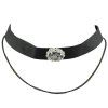 Gorgeous Faux Crystal Oval Choker Necklace For Women - Noir 