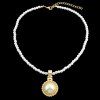 Charme Agrémentée Faux collier de perles pour les femmes - d'or 