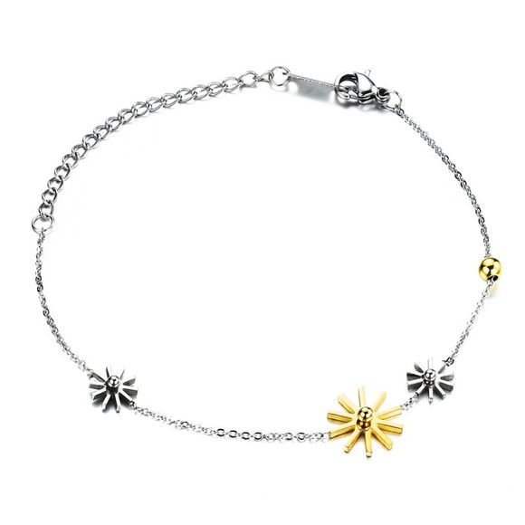 Bead Floral Simple Bracelet pour les femmes - Argent 