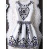 Zipper Design Une Robe Motif Tribal Ligne Pour Les Femmes - Blanc XL
