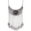 Elegant Faux Gem Water Drop Tassel Necklace For Women - Argent 