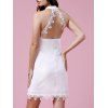 Col rond Crochet Hem Backless robe de Séduisante femmes - Blanc 2XL