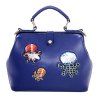 s 'Tote Bag Trendy Octopus Print et PU cuir design femmes  - Bleu 