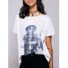 T-shirt Imprimé Figure à Manches Courtes pour Femme - Blanc L