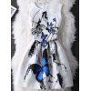 Robe à Motif Papillon à Taille Haute pour Femme - Blanc XL