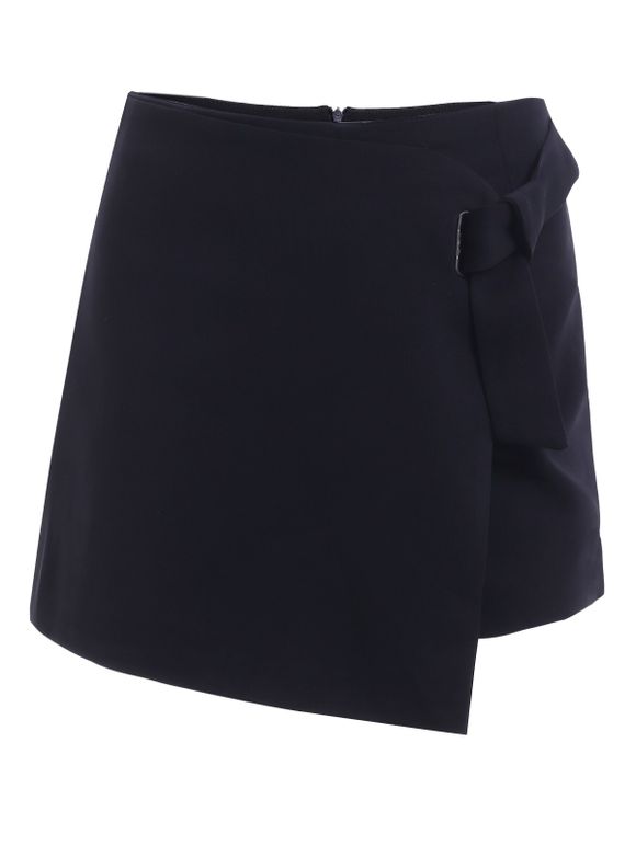 Fashionable  Women's Solid Color Asymmetric Shorts - Noir M