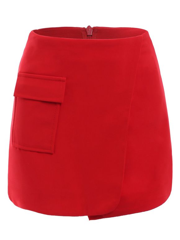 Simple Women's A-line pocket Culottes - Rouge M