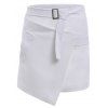 Simple Women's Square Buckle Asymmetric Midi Skirt - Blanc L
