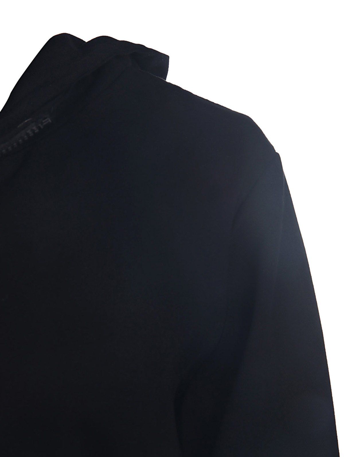 2018 Stylish Women's Long Sleeve Drawstring Hooded Coat BLACK XL In ...