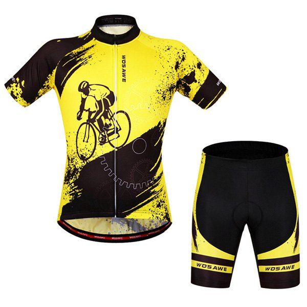 

Hot Summer Clothing Jerseys+Shorts Men' Cycling Sets For Outdoor Sport, Yellow and black