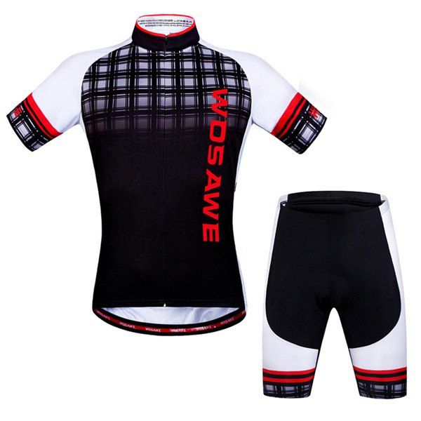 

Hot Summer Sportswear Jerseys+Shorts Plaid Pattern Cycling Sets For Outdoor Sport, Red