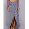 Striped Wrap Maxi jupe s 'Casual femmes - Bleu L