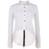 Femmes Chic  's shirt manches longues col Hign-Low Back Slit Blouse - Blanc XL