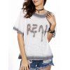 T-Shirt Femme Col rond ample Lettre modèle Chic  's - Blanc ONE SIZE(FIT SIZE XS TO M)