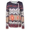 Cardigan à Col Rabattu à Motif Géométrique - multicolore XL