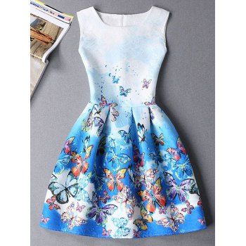 2019 lace panel butterfly print plus size shift dress