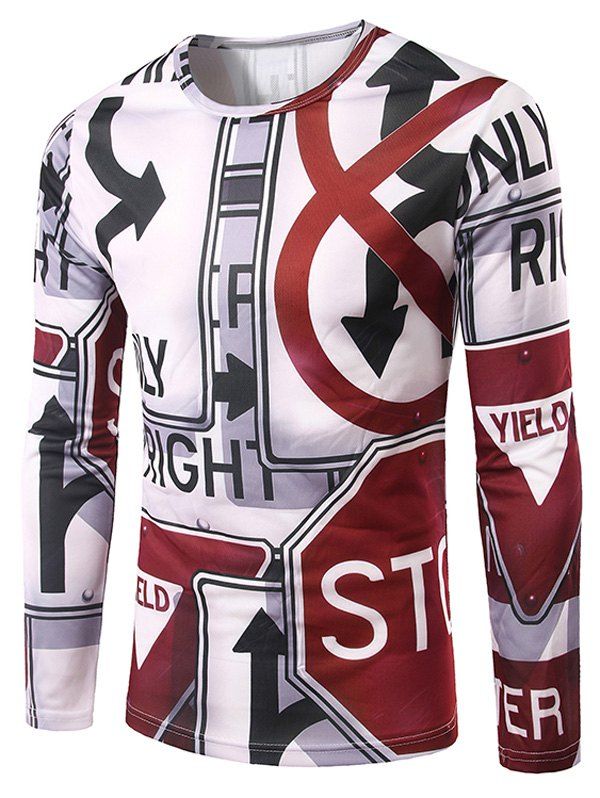 

Men's Slimming Arrowhead Printing Collarless Long Sleeves, Colormix