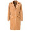 Turn-Down Collar femmes élégantes manches longues Pure Color Mid Length Coat - Camel XL