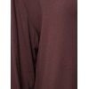 Plain Solid Color Slouchy Drop Shoulder Jersey Shift Tee Dress - DUN XL