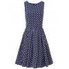 A-Line robe de style rétro sans manches col rond Polka Dot femmes - Bleu Violet 2XL