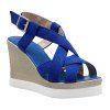 Trendy talon compensé et sandales Croix-Strap Conception Femmes  's - Bleu 37