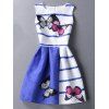 Chic Scoop Neck Butterfiy Imprimer Color Block robe sans manches pour les femmes - multicolore XL