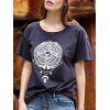 Motif Chic Tribe Jewel Neck T-Shirt pour les femmes - Cadetblue XL