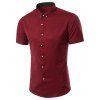 Stylish Button-Down Turn-Down Collar Short Sleeve Men's Shirt - Rouge M