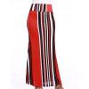Chic Striped Colorful Over Hip jupe pour les femmes - Noir et Blanc et Rouge 2XL
