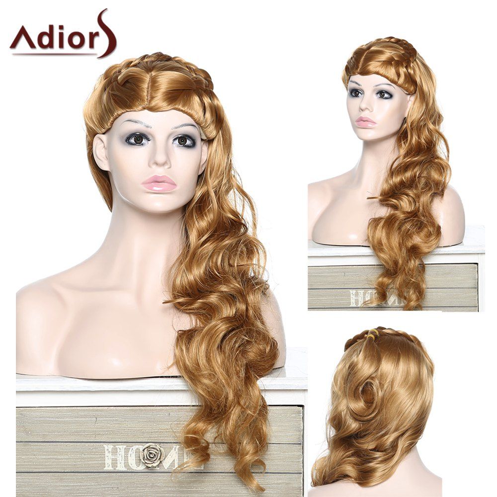 2018 Fashion Women S Adiors Braided Curly Synthetic Wig Golden