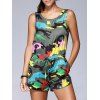 Fashionable Women's Camouflage Printing Sleeveless Drawstring Romper - multicolore ONE SIZE(FIT SIZE XS TO M)