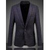 Men 's  Plus Size One Button Tartan Imprimé revers manches longues Blazer - Violet Foncé 6XL