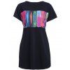Women's Graceful Colorful Print Shift Dress - Noir L