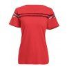 Women's Graceful Pure Color Voile Splicing T-Shirt - Rouge XL