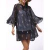 Imprimer See-Through Robe et All-apparié Sundress Twinset - Noir XL