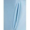 Chic Hooded Long Sleeve Pocket Design Color Block Women's Hoodie - BLUE/WHITE M