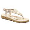 Retro Beading and Elastic Band Design Women's Sandals - d'or 39