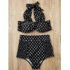 Casual Polka Dot Print Halter Bikini Set pour les femmes - Noir L