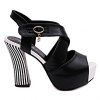 Stylish Cross-Strap and Peep Toe  Design Women's Sandals - Noir 39