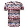 T-shirt Imprimé Géométrique 3D à Col Rond à Manches Courtes pour Homme - multicolore 2XL