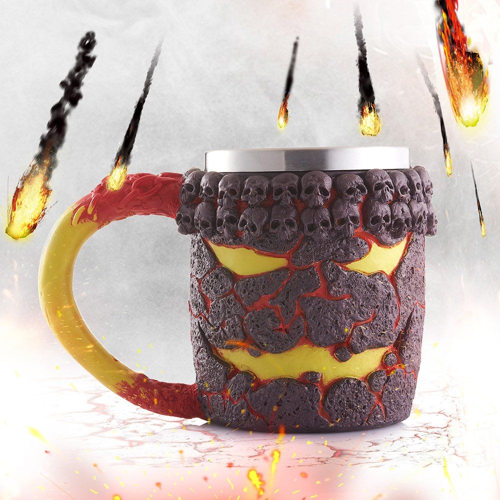 

15OZ Halloween Magma Monster Pattern Beer Cup For Bar Festive Decoration, Tan