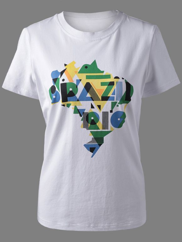 T-shirt graphique à imprimé Rive tendance pour femme - Blanc XL
