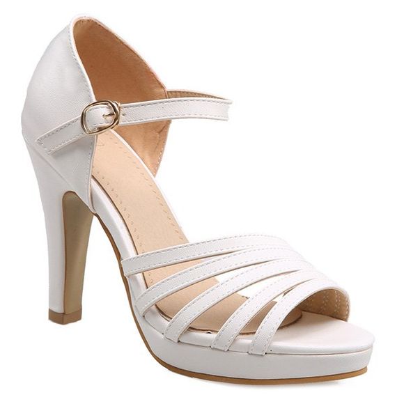 Sandales plate-forme simple et solide Couleur Conception Femmes  's - Blanc 39