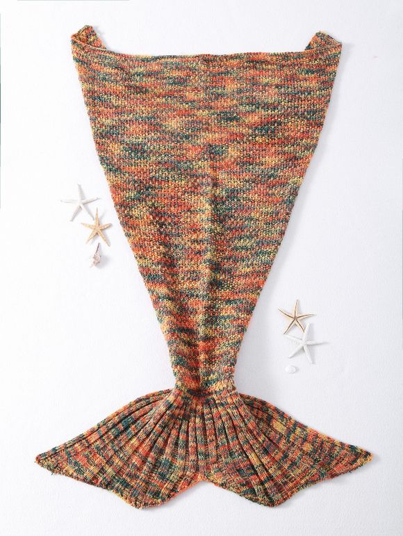 Chic Qualité mixte Tail Couleur tricotée Mermaid design Couvertures - Douce Orange 