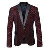 Slimming Back Slit Single Button Long Sleeves Blazer For Men - Rouge vineux M