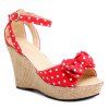 Loisirs bowknot and Sandals Polka Dot Design Femmes  's - Rouge 39