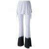 Leisure Tie-Dye Flared Faux Twinset Pants For Women - Blanc L