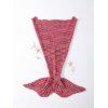 Warmth Rhombus Motif Crocheté tricotée Mermaid Tail Shape Blanket - Pastèque Rouge 