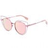 Cut Out Street Fashion Sweet Pink Cat Eye Mirrored Lunettes de soleil de femmes élégantes - Rose 